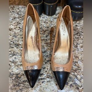 Coach Women's Black and Tan Heels